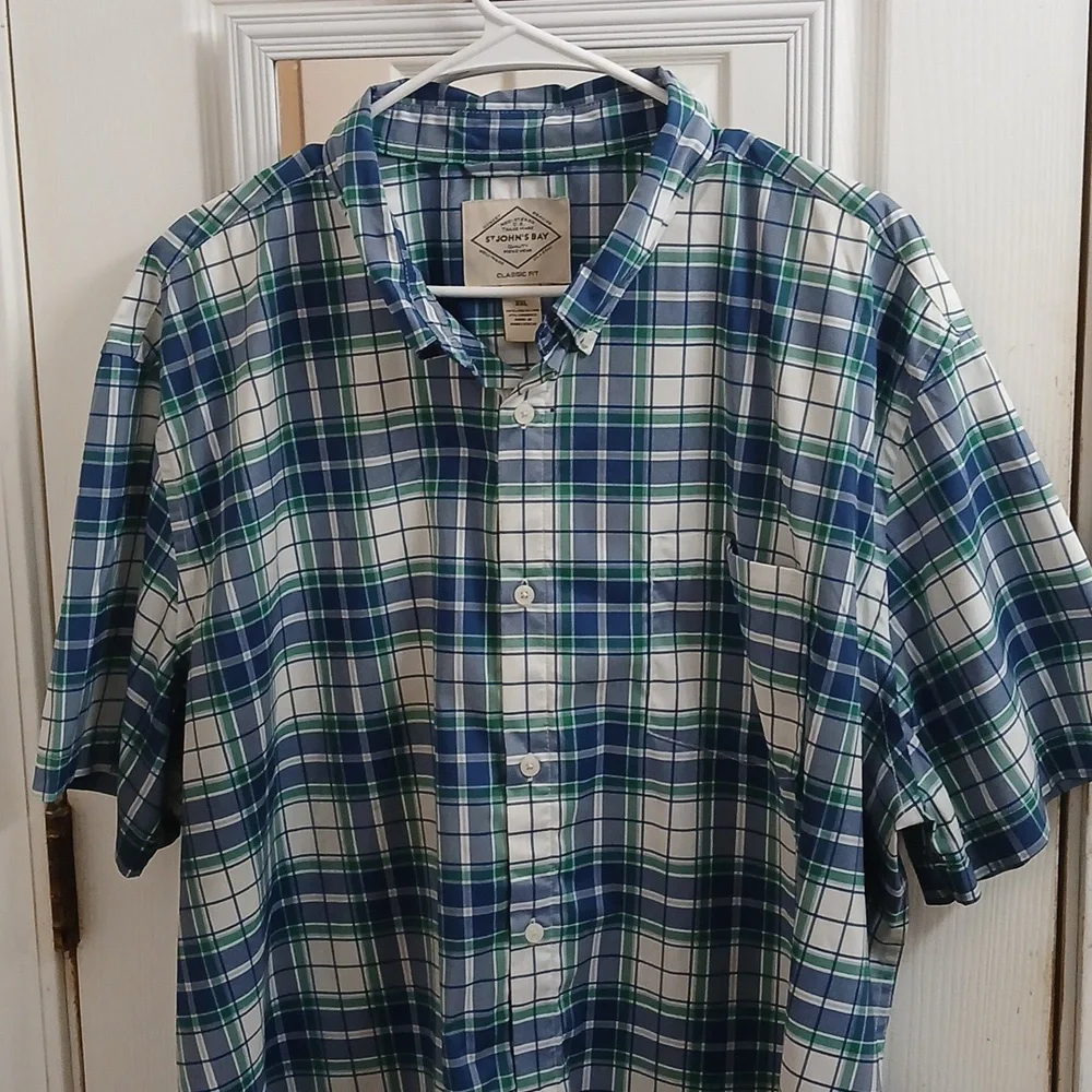 Men's Blue Plaid Shirt Size XXL - Picture 2 of 7